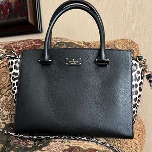 Black with cheetah Print Kate Spade Bag